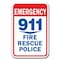 Signmission Safety Sign, 12 in Height, Aluminum, 18 in Length, 911 - Emergency 911 A-1218 911 - Emergency 911 - alternate 1
